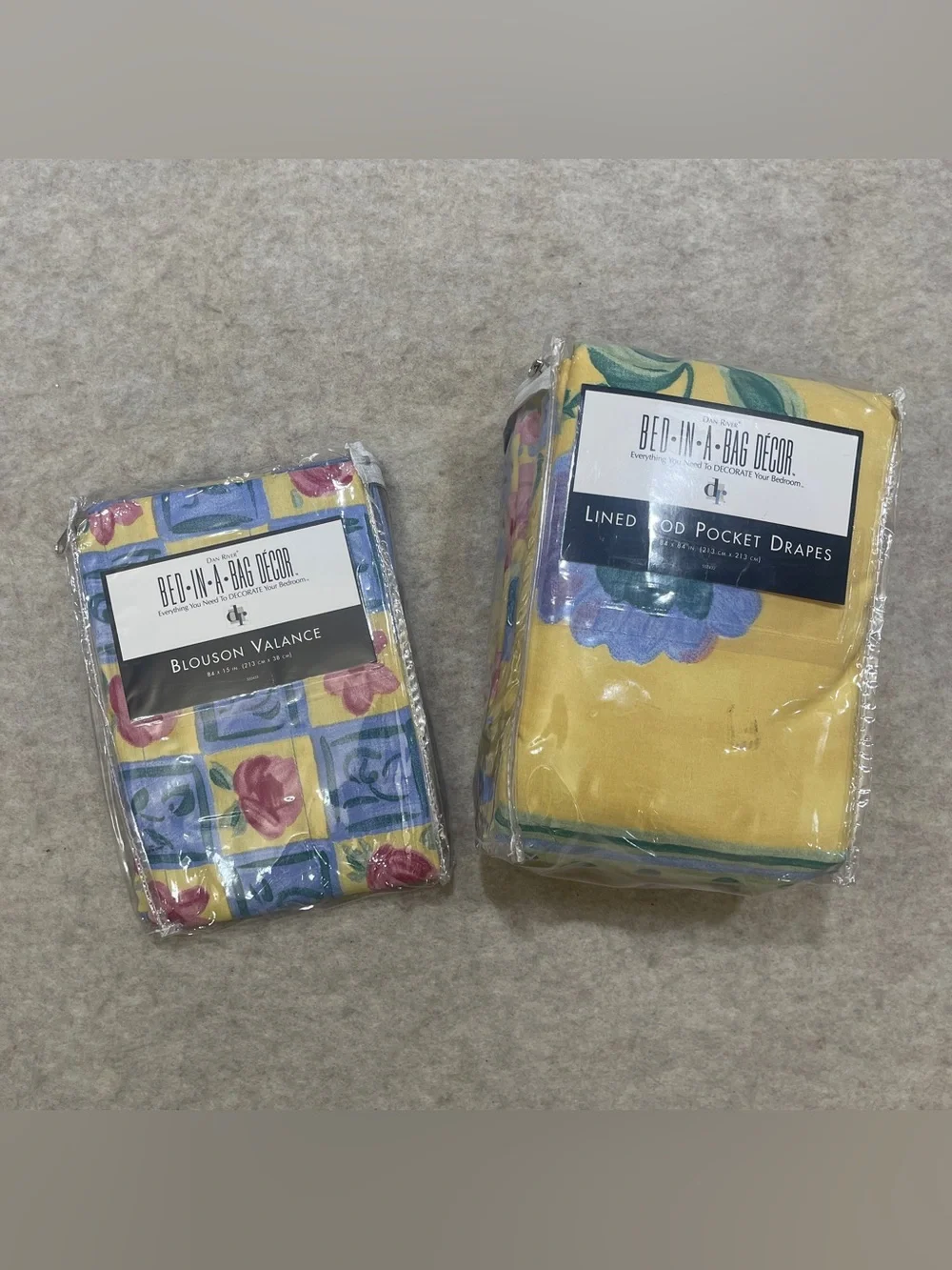 Dan River Provence Dillards Yellow 90s Floral Curtain & Valance Cottagecore New